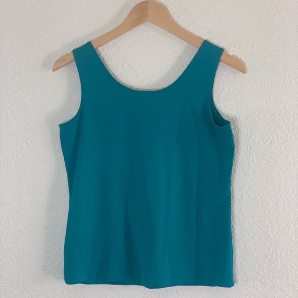 Chico’s | Like new Turquoise scoop neck tank top blouse size 0 small - Picture 4 of 8